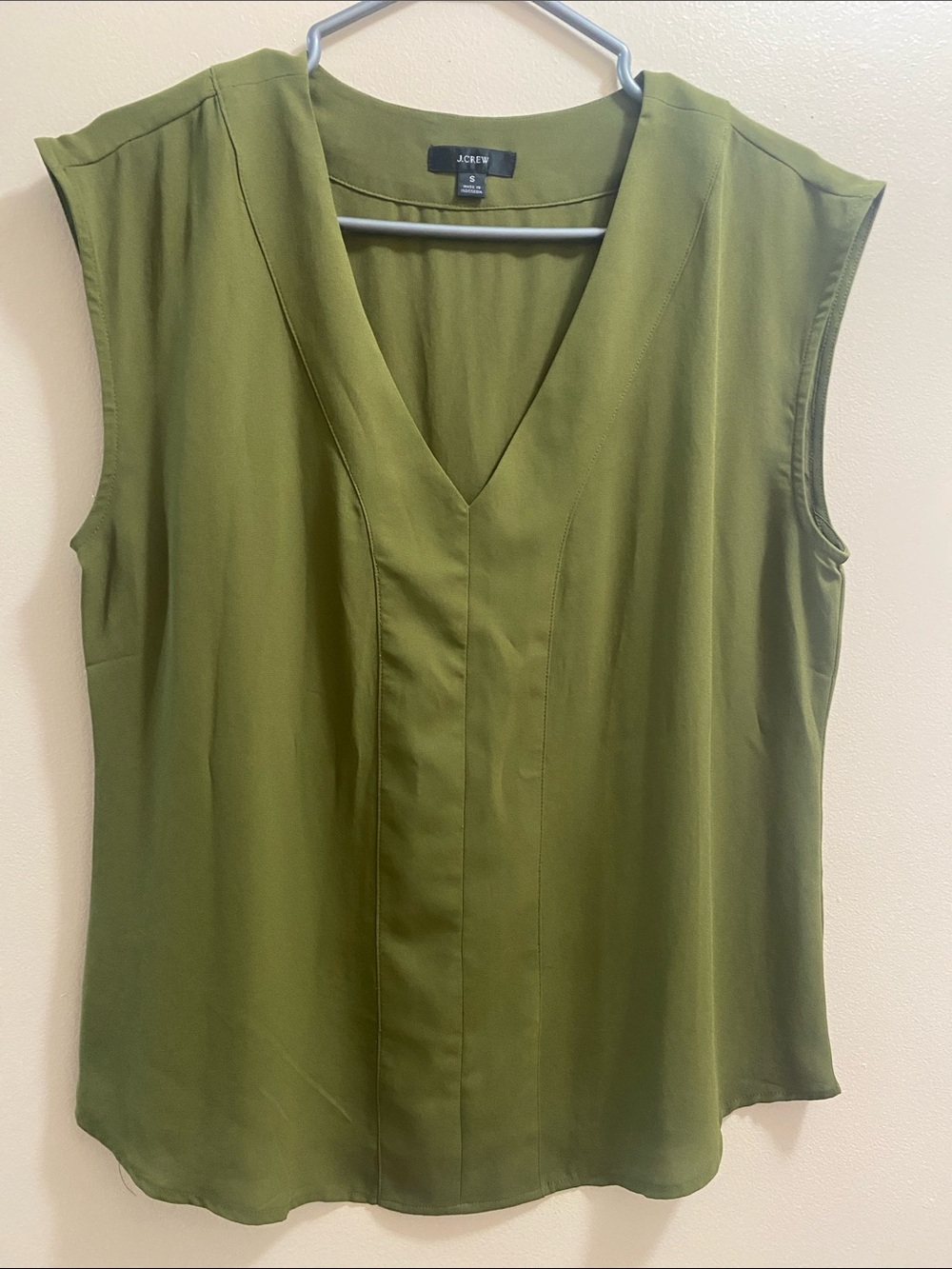 J. Crew Olive Sleeveless V-Neck Camisole